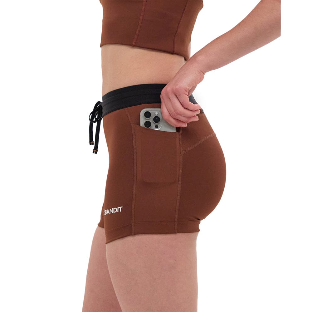 Bandit Running Women's Stamina™ 3" Compression Shorts - BlackToe Running#colour_coffee-bean