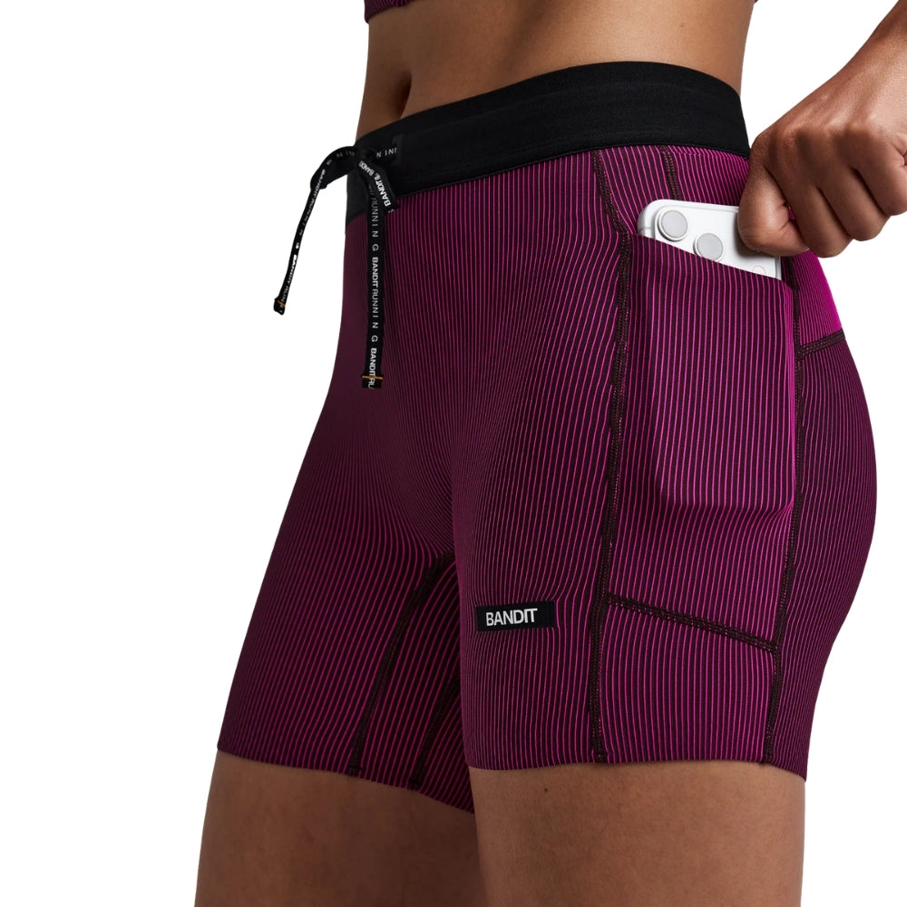 Bandit Women’s Striped Cadence 5" Compression Short - BlackToe Running