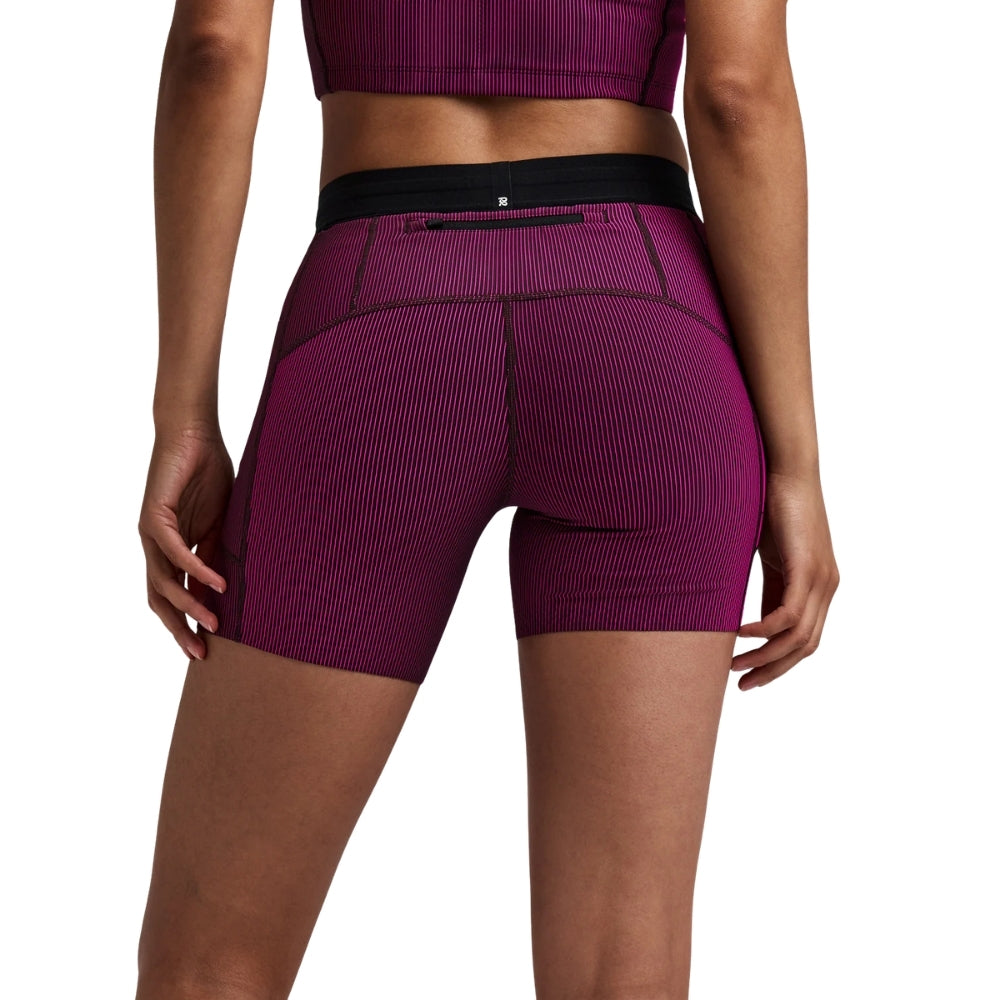 Bandit Women’s Striped Cadence 5" Compression Short - BlackToe Running#colour_espresso-azalea