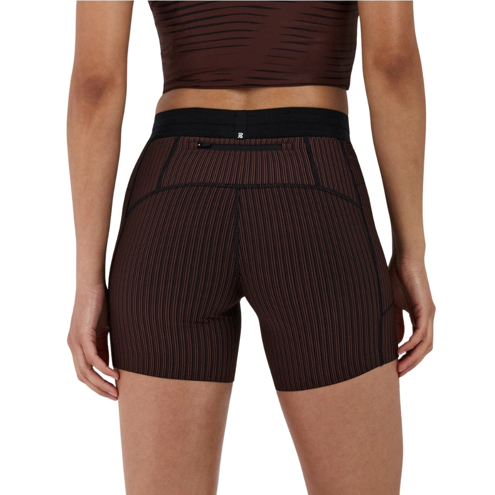 Bandit Running Women's Striped Cadence 5" Compression Short - BlackToe Running#colour_cacao-black
