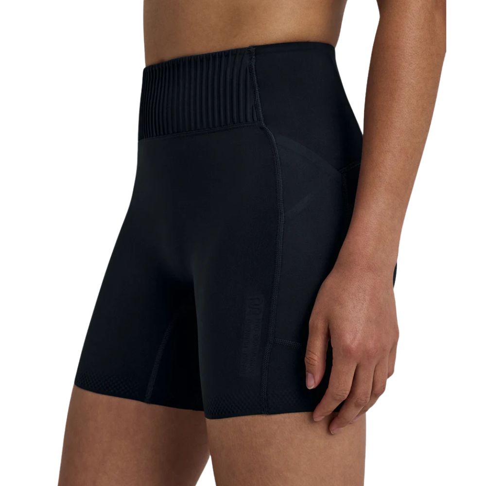 Bandit Running Women's Stamina-V High Waist 5" Compression Short - BlackToe Running#colour_black