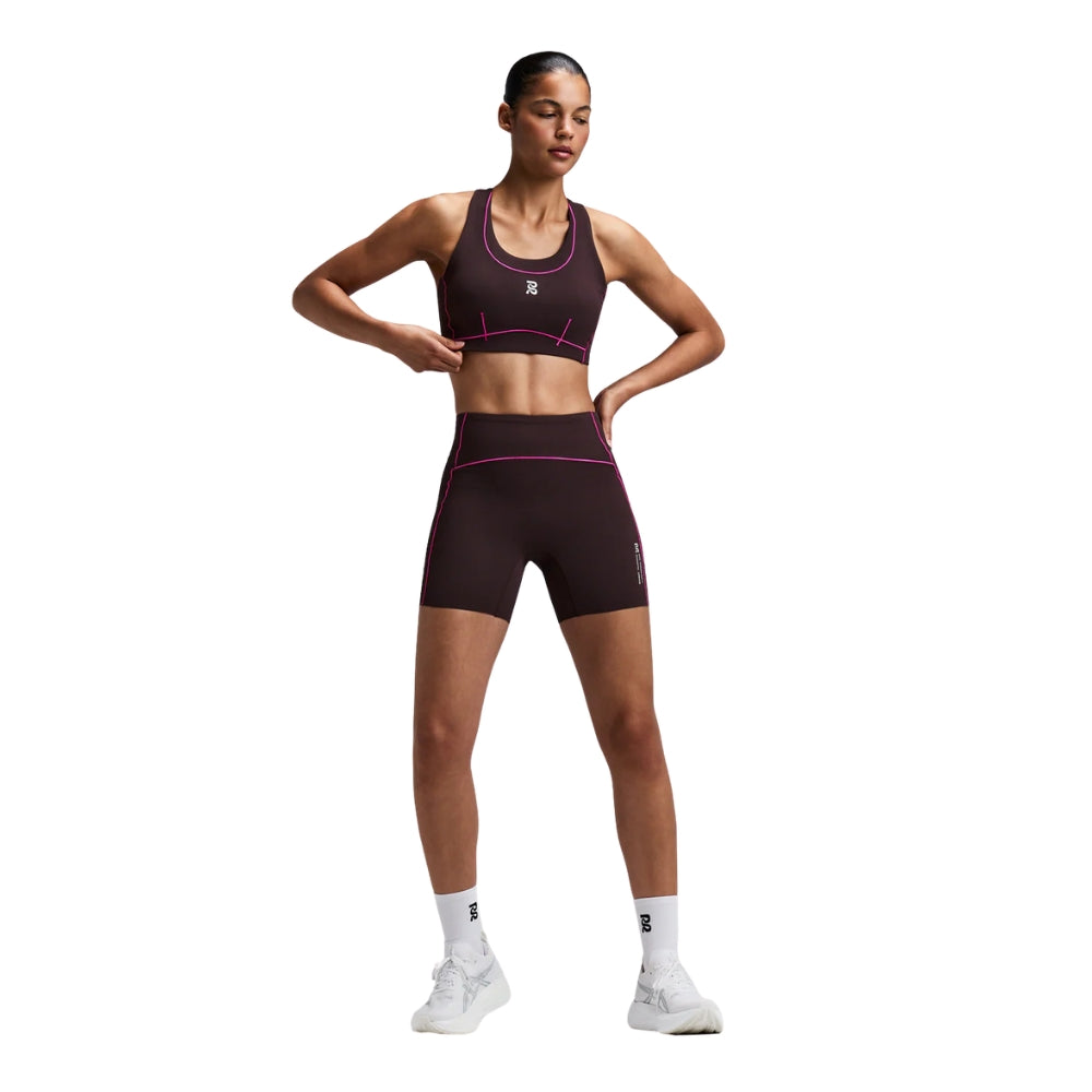 Bandit Running Women's Vanisher™ 5" Pop Stitch™ High Waist Compression Short - BlackToe Running#colour_espresso