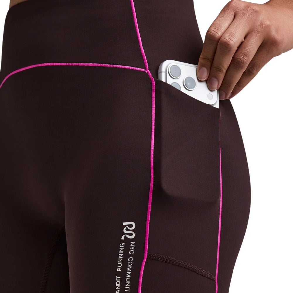 Bandit Running Women's Vanisher™ 5" Pop Stitch™ High Waist Compression Short - BlackToe Running#colour_espresso