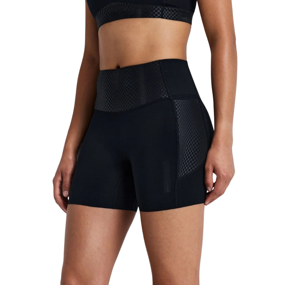 Bandit Running Women's Stamina-V™ Threshold 5" High Waist Compression Shorts - BlackToe Running#colour_black