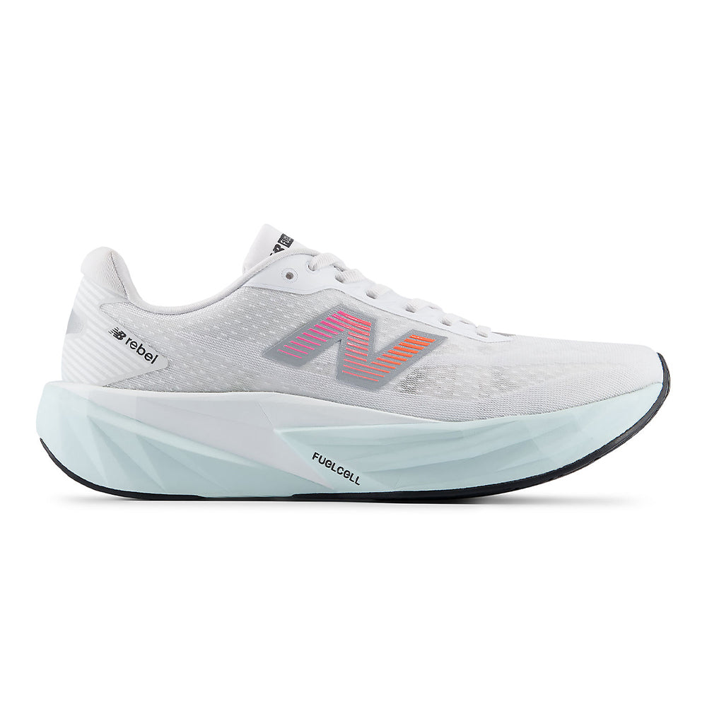 New Balance Women's FuelCell Rebel v5 - Black Toe Running#colour_white-pink-heat