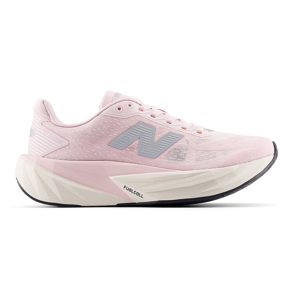 New Balance Women's FuelCell Rebel v5 - BlackToe Running#colour_pink-granite-silver-metallic