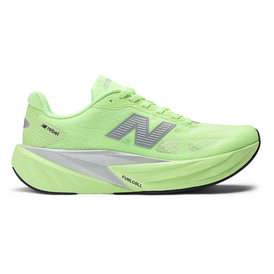 New Balance Women's FuelCell Rebel v5 - Black Toe Running#colour_lab-green-silver-metallic