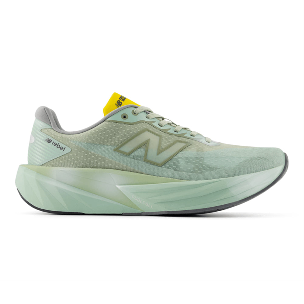 New Balance Women's FuelCell Rebel v5 - BlackToe Running#colour_garter-snake-mosaic-green-ginger-lemon