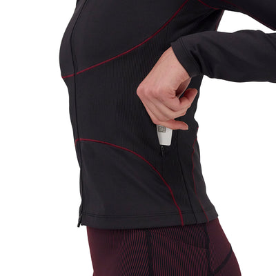 Bandit Running Women's Stamina™ Corset 2-Way Zip Jacket - BlackToe Running#colour_Black