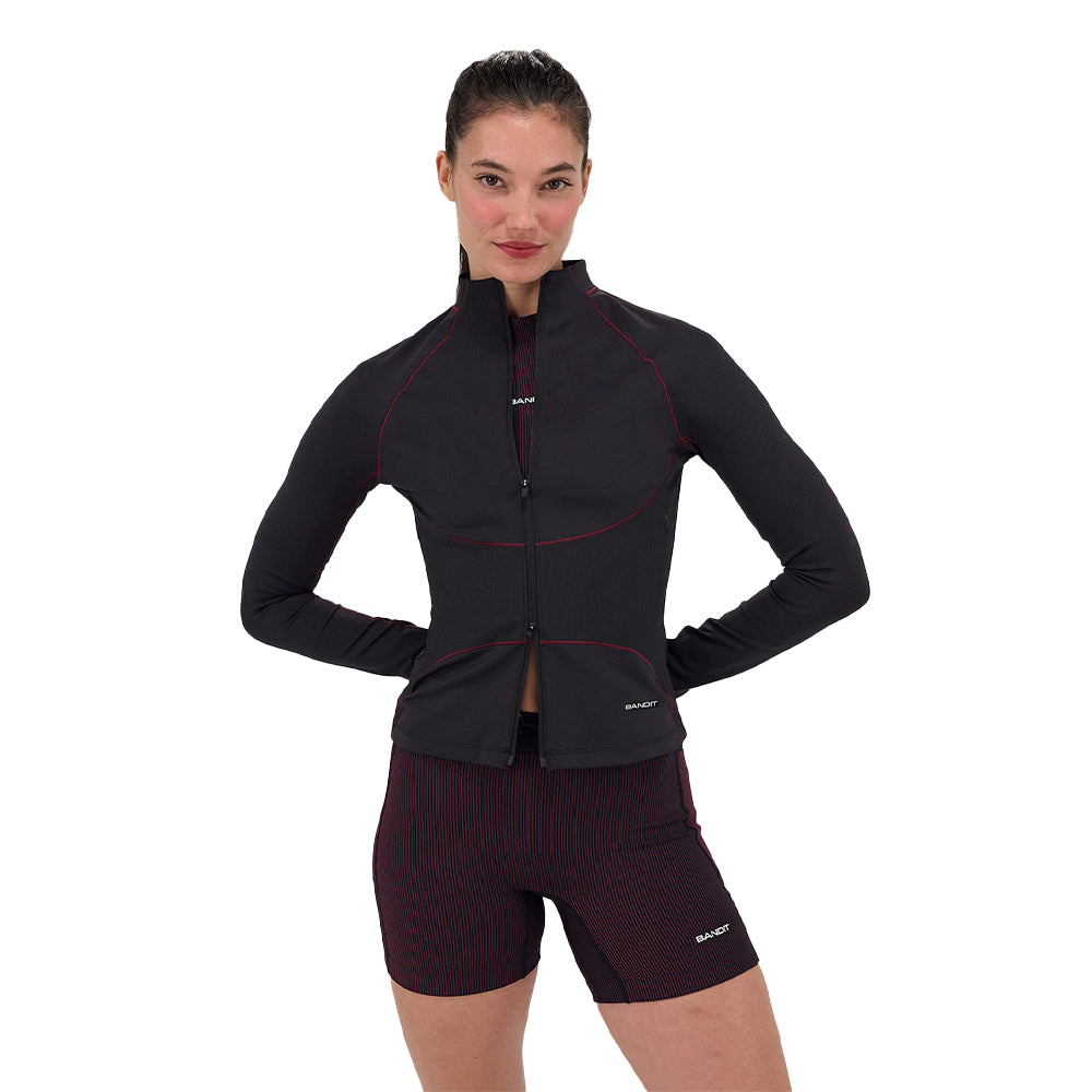 Bandit Running Women's Stamina™ Corset 2-Way Zip Jacket - BlackToe Running