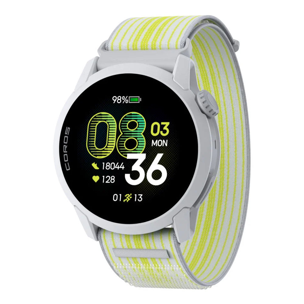 Coros Pace 4 - BlackToe Running#colour_white-with-white-nylon-band