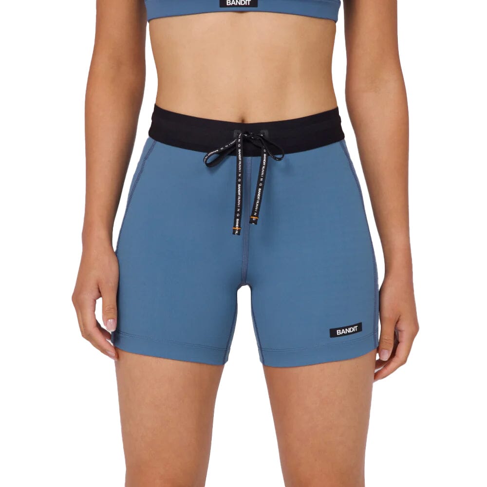 Bandit Running Women's Gridlock™ 5" Compression Shorts - BlackToe Running#colour_steel-blue