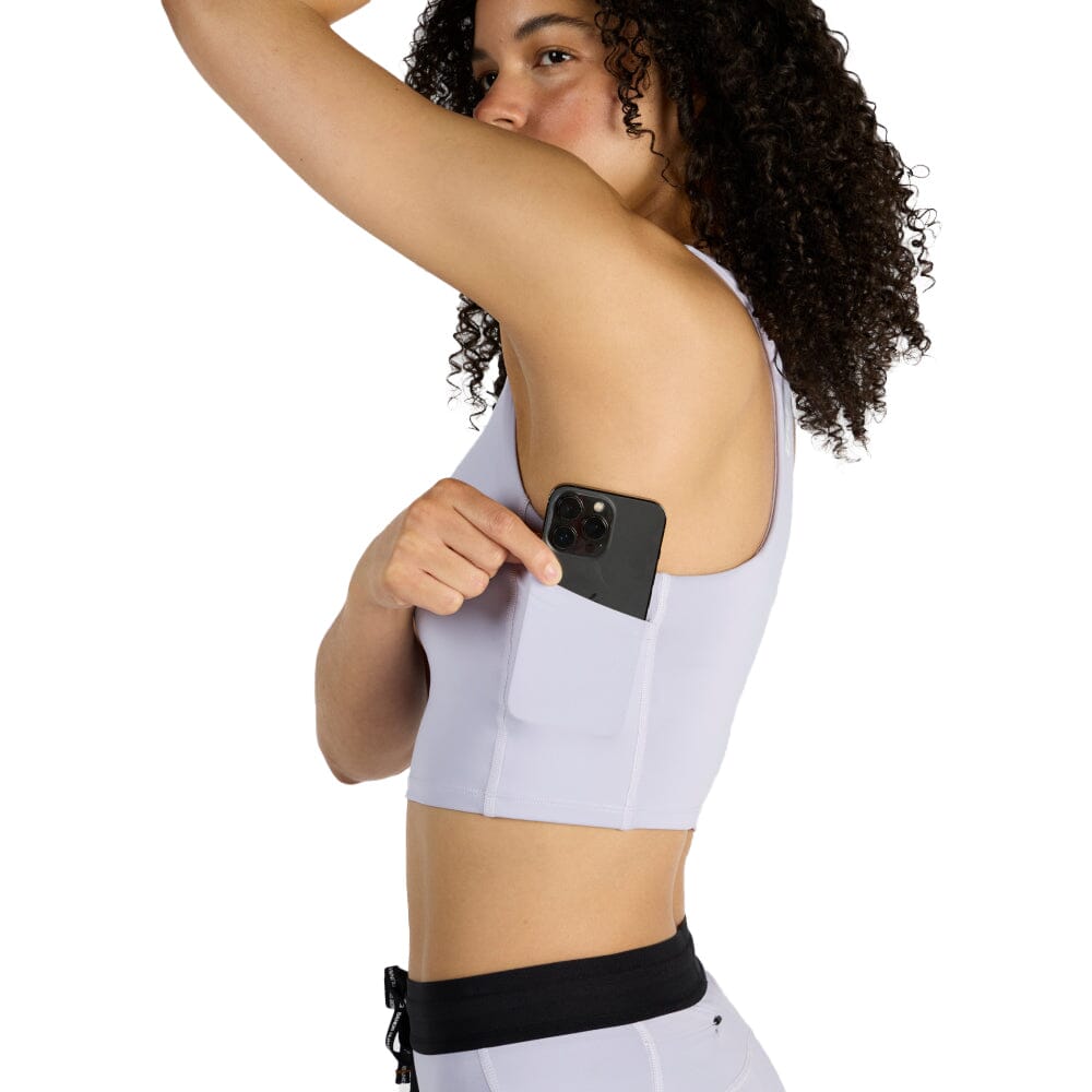 Bandit Running Women's STAMINA™ Compression Race Crop - BlackToe Running#colour_soft-lilac