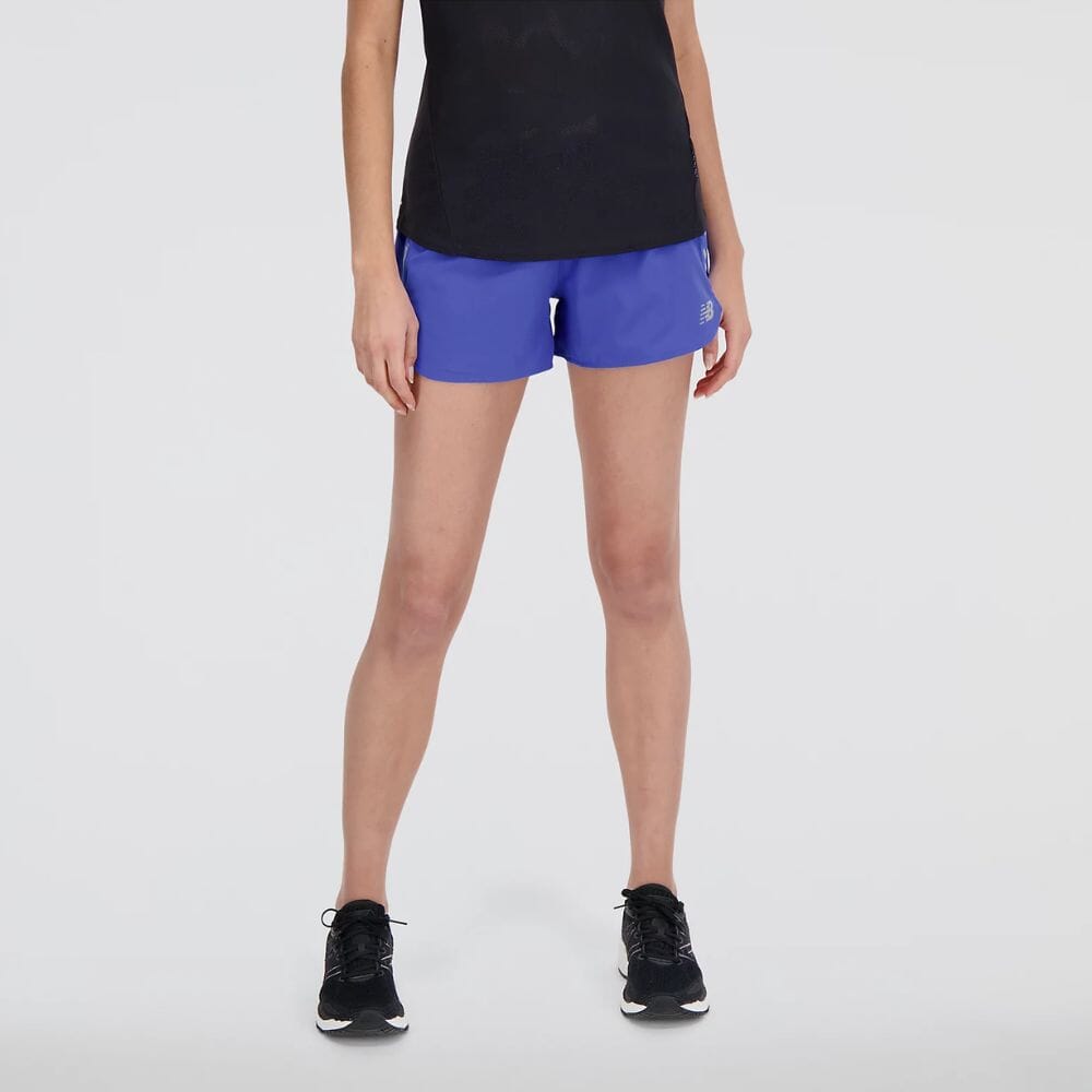 New Balance Women's Impact Run 3inch Short Women's Shorts - BlackToe Running#colour_marine-blue-silver