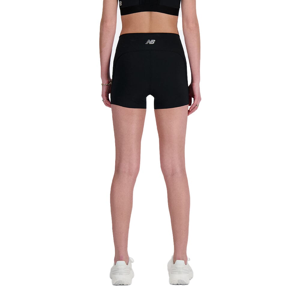 New Balance Women's Sleek High Rise Short 3" - BlackToe Running#colour_black