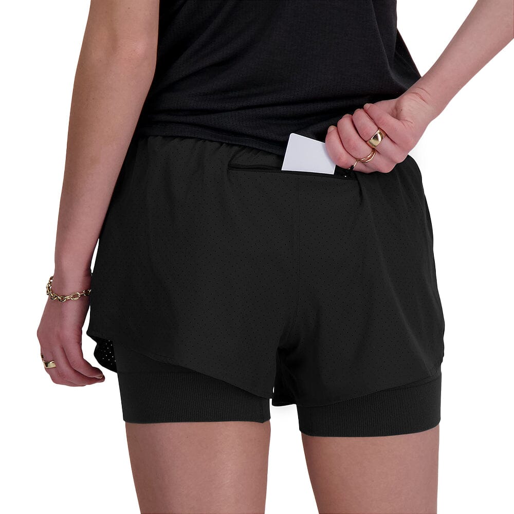 New Balance Women's RC 2-in-1 Short 3" Women's Shorts - BlackToe Running#colour_black