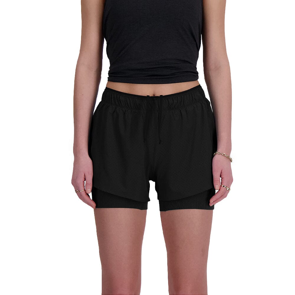 New Balance Women's RC 2-in-1 Short 3" Women's Shorts - BlackToe Running#colour_black