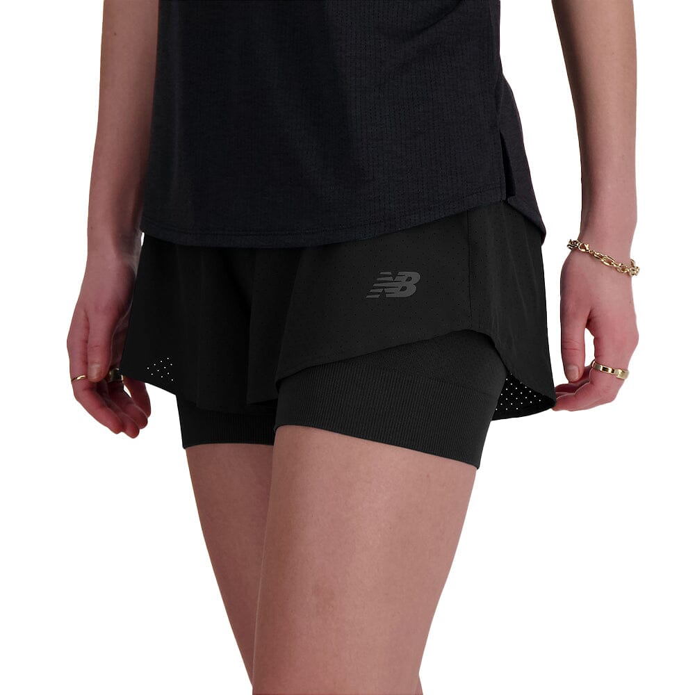 New Balance Women's RC 2-in-1 Short 3" Women's Shorts - BlackToe Running#colour_black