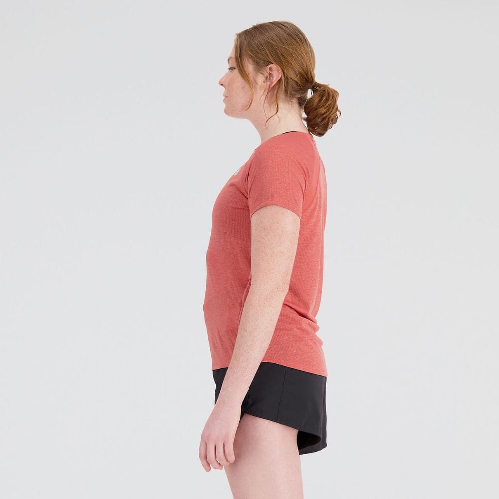 New Balance Women's ICEx Impact Run Short Sleeve Women's Tops - BlackToe Running#colour_astro-dust-heather