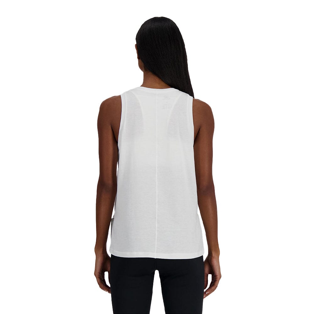 New Balance Women's Sport Essentials Heathertech Tank - BlackToe Running#colour_white