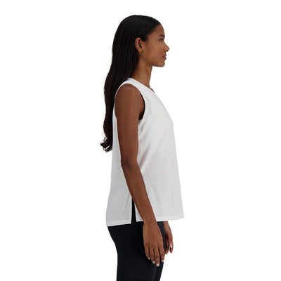 New Balance Women's Sport Essentials Heathertech Tank - BlackToe Running#colour_white