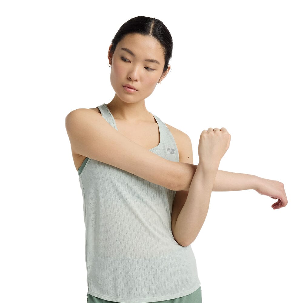 New Balance Women's Athletics Tank - BlackToe Running#colour_clay-ash-heather