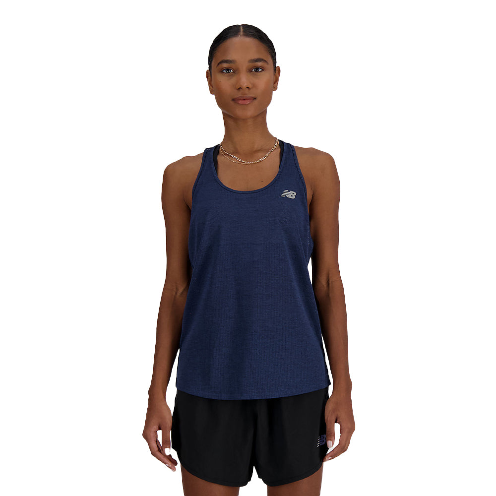 New Balance Women's Athletics Tank - BlackToe Running#colour_nb-navy-heather
