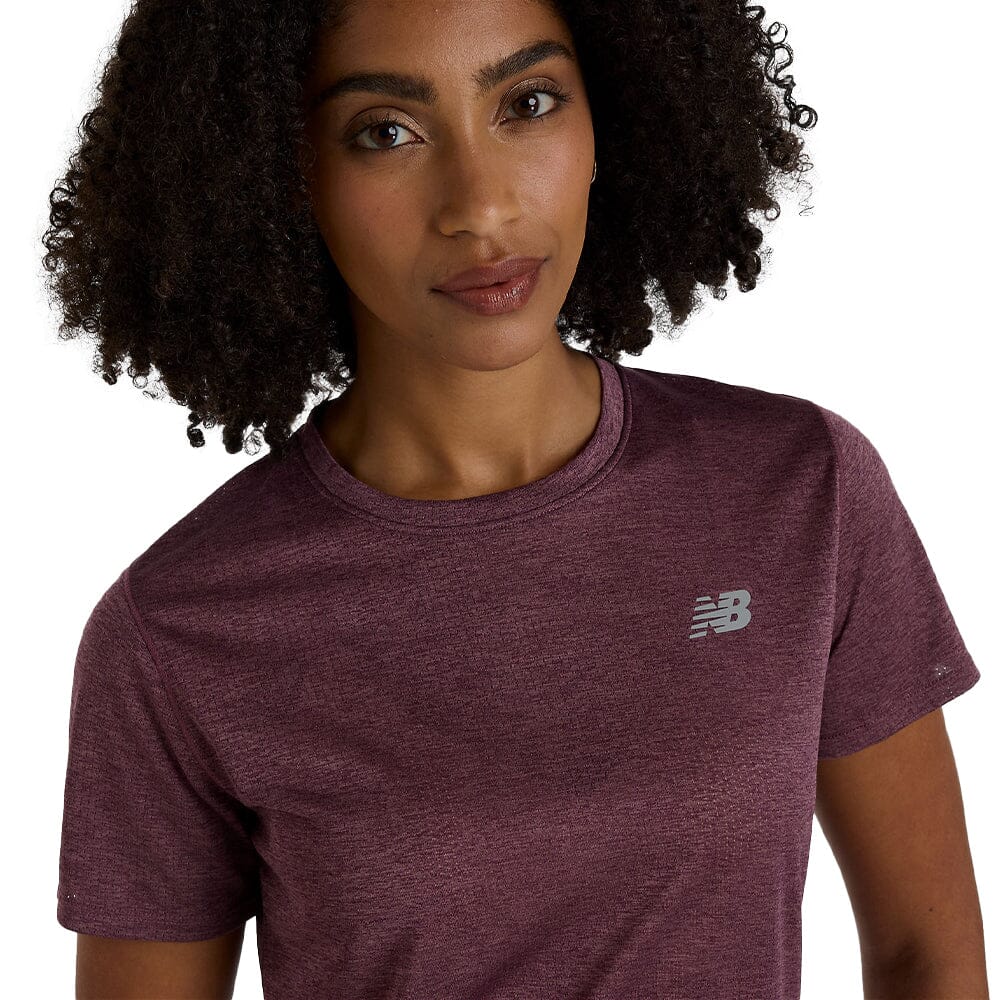 New Balance Women's Athletics T-Shirt - BlackToe Running#colour_faded-plum-heather