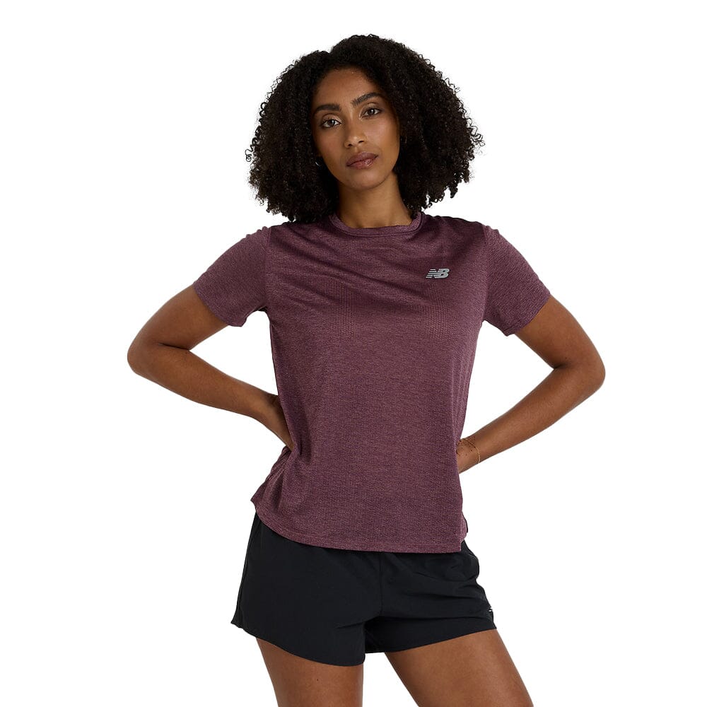 New Balance Women's Athletics T-Shirt - BlackToe Running#colour_faded-plum-heather
