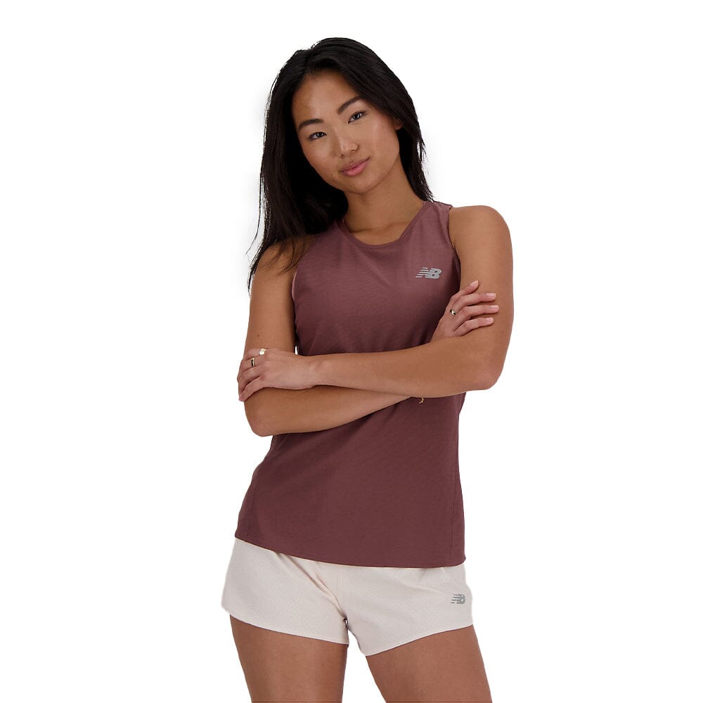 New Balance Women's Jacquard Slim Tank Women's Tops - BlackToe Running#colour_licorice