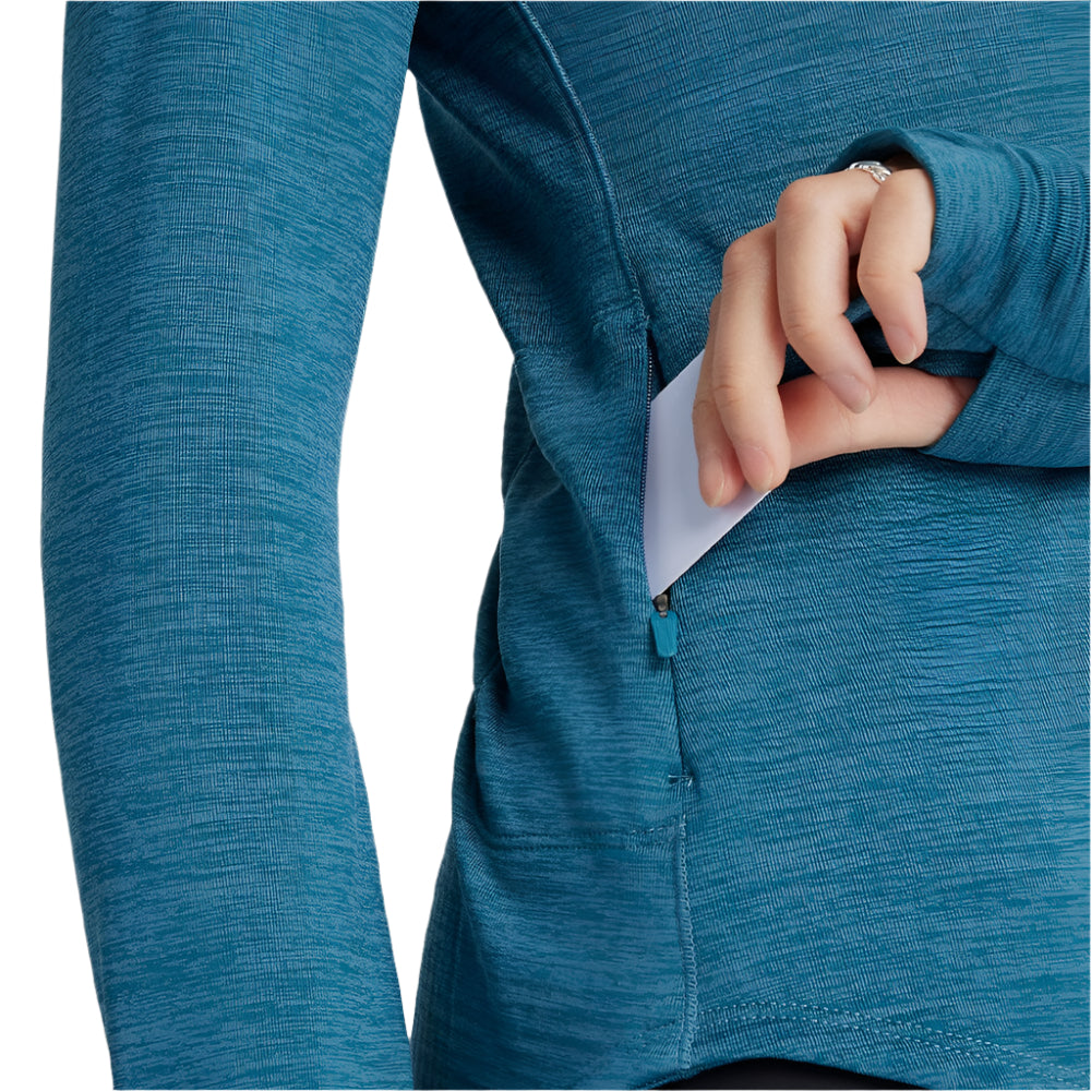 New Balance Women's Athletics Heat Grid 1/2 Zip - BlackToe Running#colour_terrarium-heather