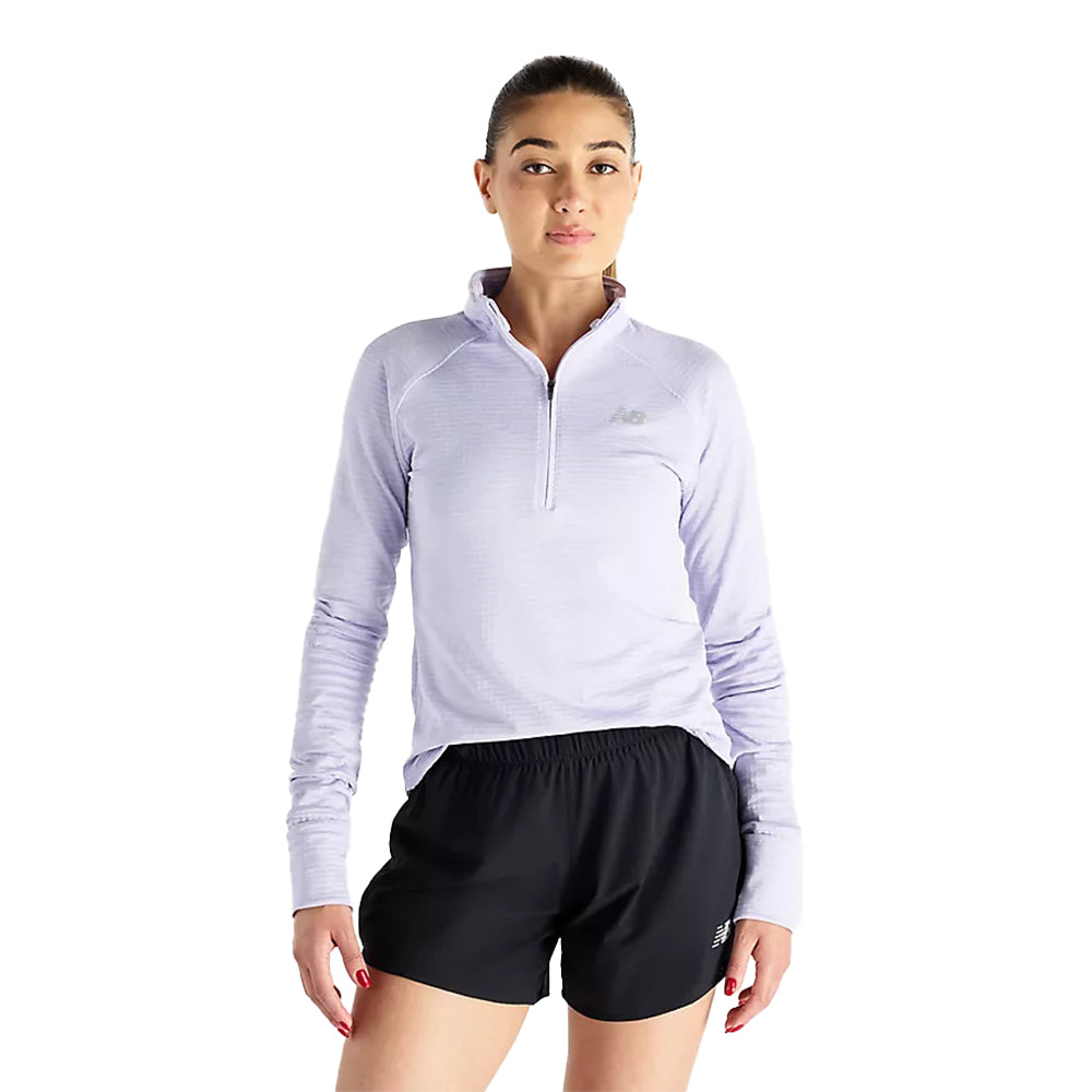 New Balance Women's Athletics Heat Grid 1/2 Zip - BlackToe Running#colour_smoked-violet
