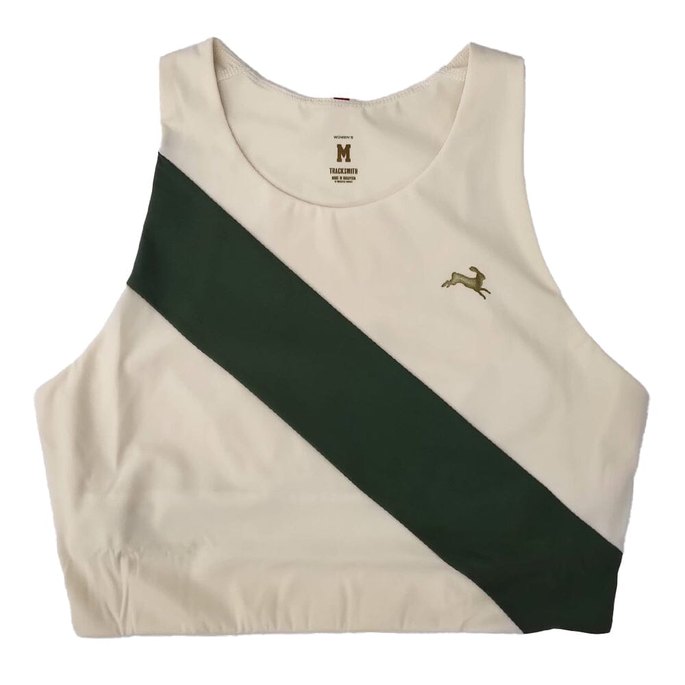 Tracksmith Women's Bell Lap Top - BlackToe Running#colour_ivory-forest