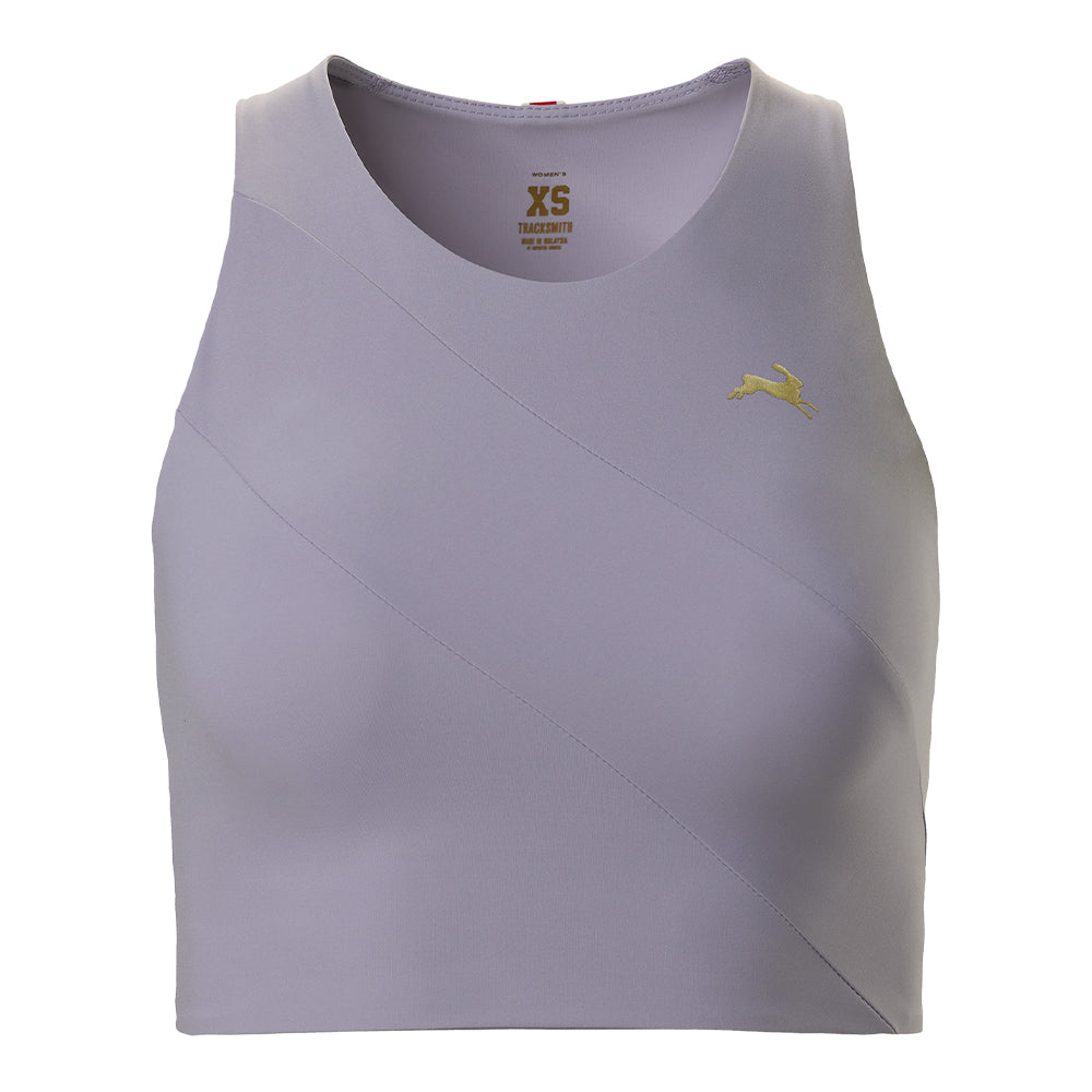 Tracksmith Women's Bell Lap Top - BlackToe Running#colour_lavender-aura