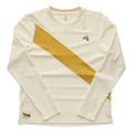 Tracksmith Women's Van Cortlandt Long Sleeve Women's Tops - BlackToe Running#colour_ivory-narcissus