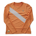 Tracksmith Women's Van Cortlandt Long Sleeve Women's Tops - BlackToe Running#colour_coral-gold-high-rise