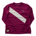 Tracksmith Women's Van Cortlandt Long Sleeve Women's Tops - BlackToe Running#colour_raspberry-ivory