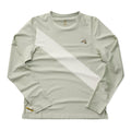Tracksmith Women's Van Cortlandt Long Sleeve Women's Tops - BlackToe Running#colour_sage-ivory