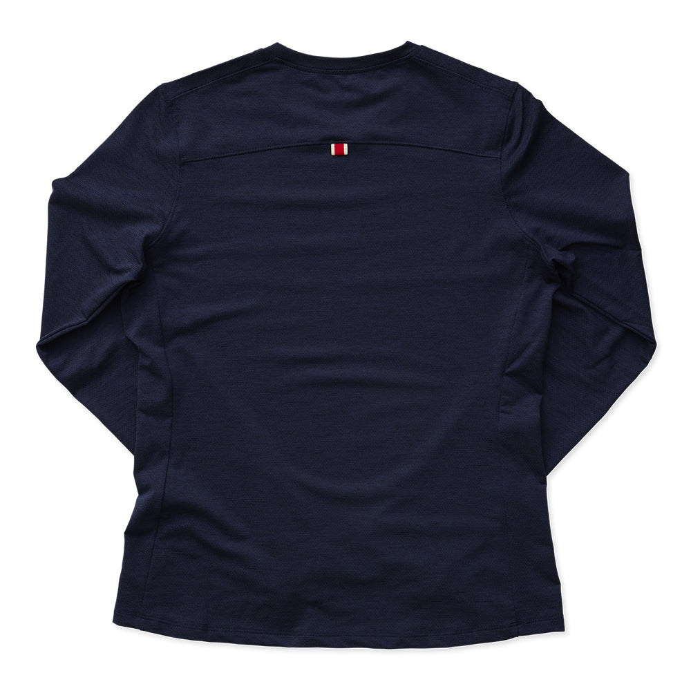 Tracksmith Women's Session Long Sleeve - BlackToe Running#colour_navy