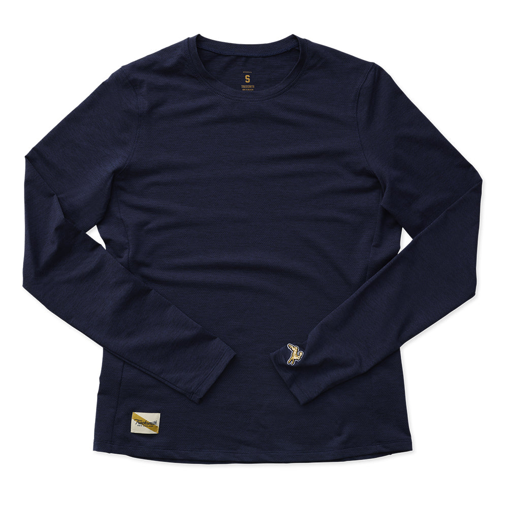 Tracksmith Women's Session Long Sleeve - BlackToe Running#colour_navy