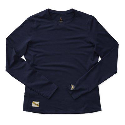 Tracksmith Women's Session Long Sleeve - BlackToe Running#colour_navy