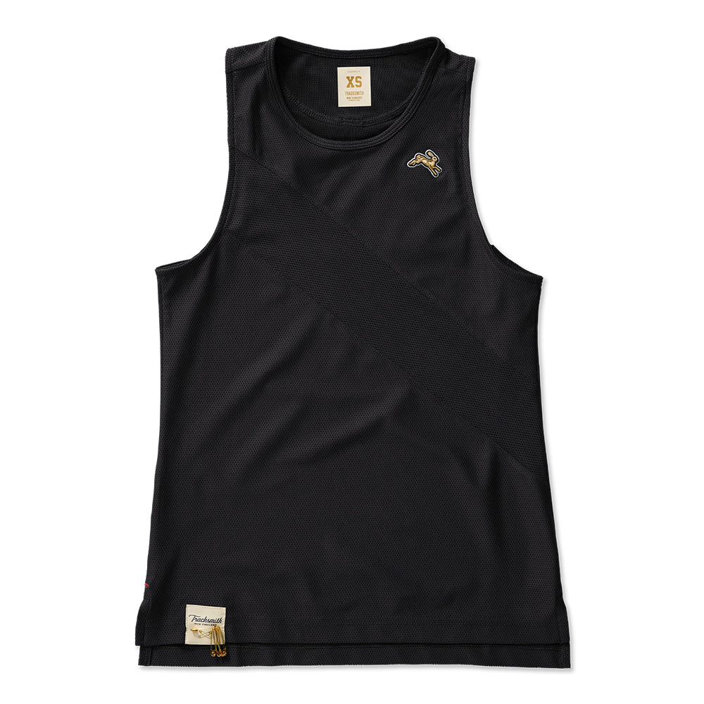 Tracksmith Women's Van Cortlandt Singlet Women's Tops - BlackToe Running#colour_black-black