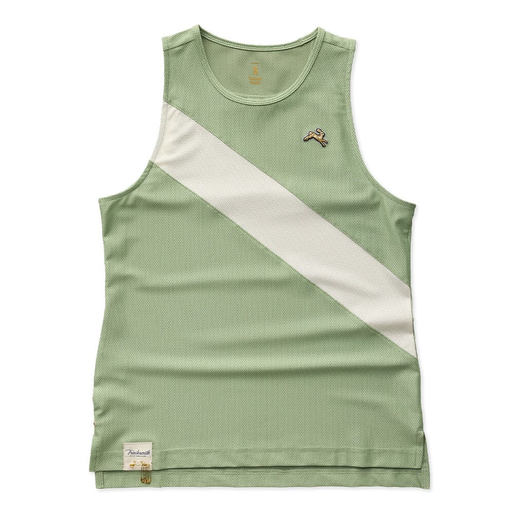 Tracksmith Women's Van Cortlandt Singlet Women's Tops - BlackToe Running#colour_loden-ivory