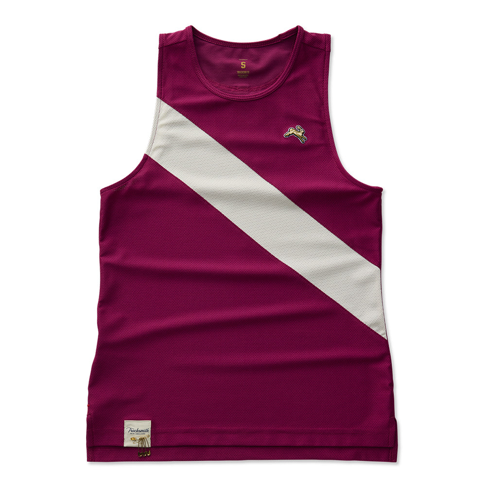 Tracksmith Women's Van Cortlandt Singlet Women's Tops - BlackToe Running#colour_reapberry-ivory