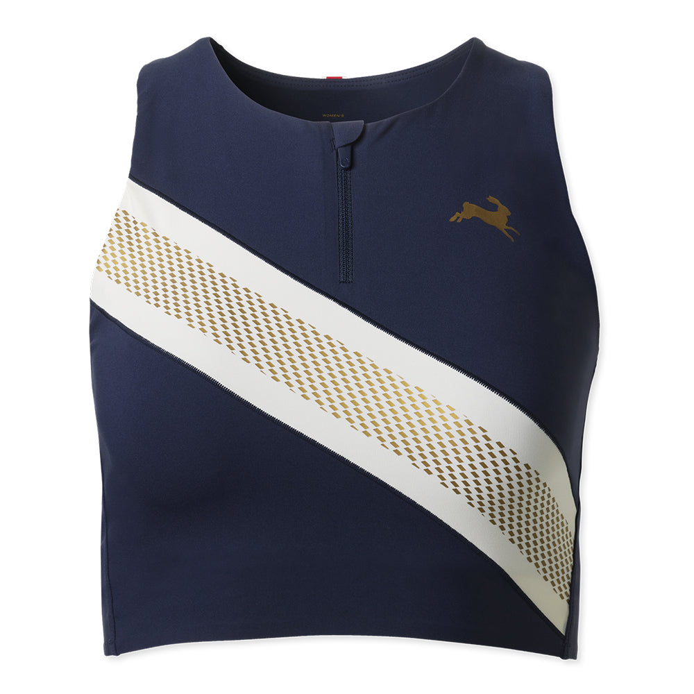 Tracksmith Women's Strata Zip Bra - BlackToe Running