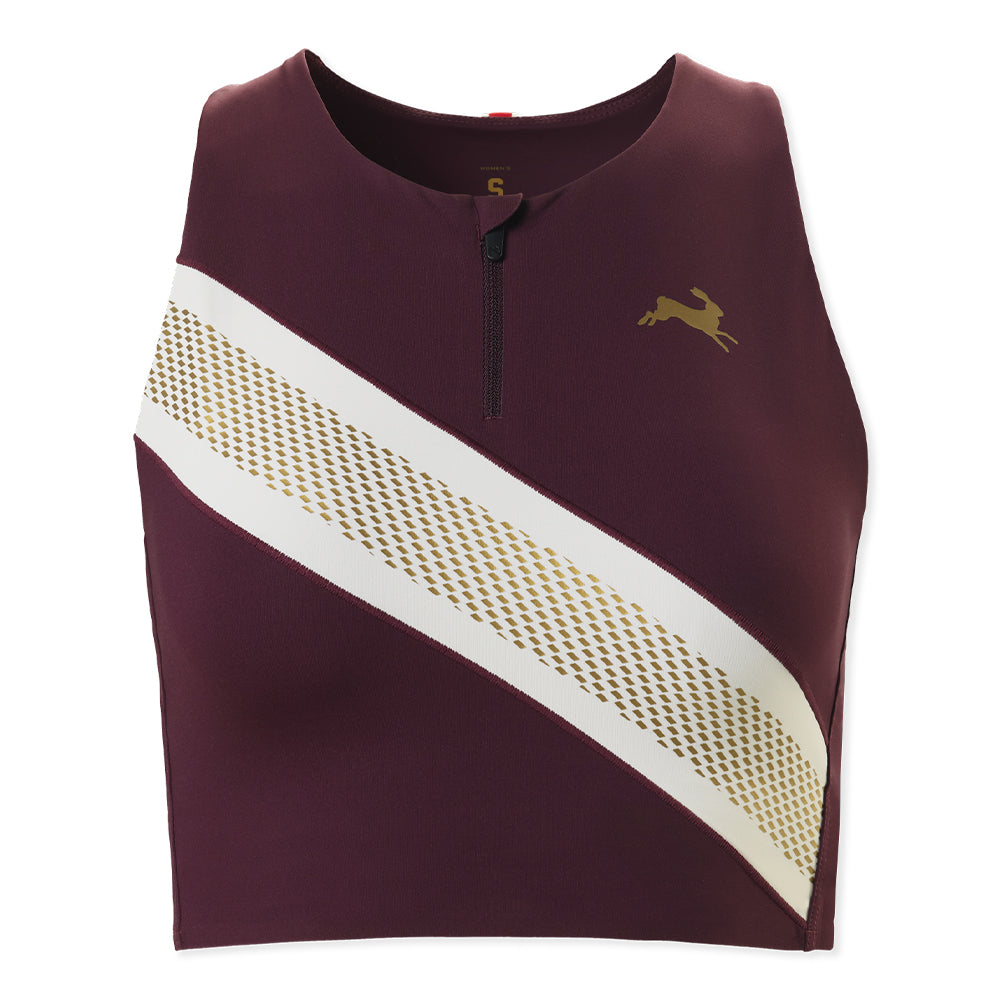 Tracksmith Women's Strata Zip Bra - BlackToe Running