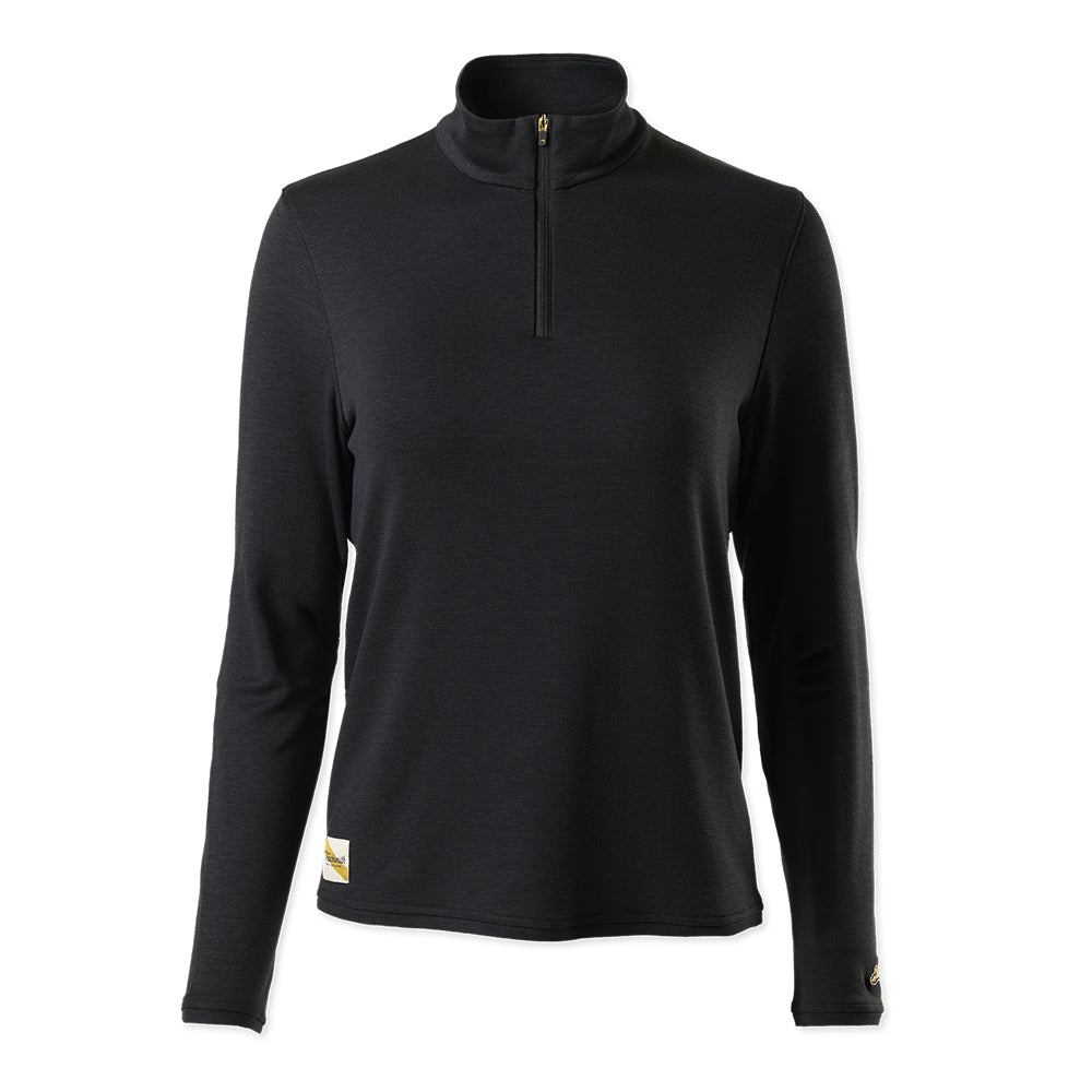 Tracksmith Women's Session Quarter Zip - BlackToe Running#colour_black