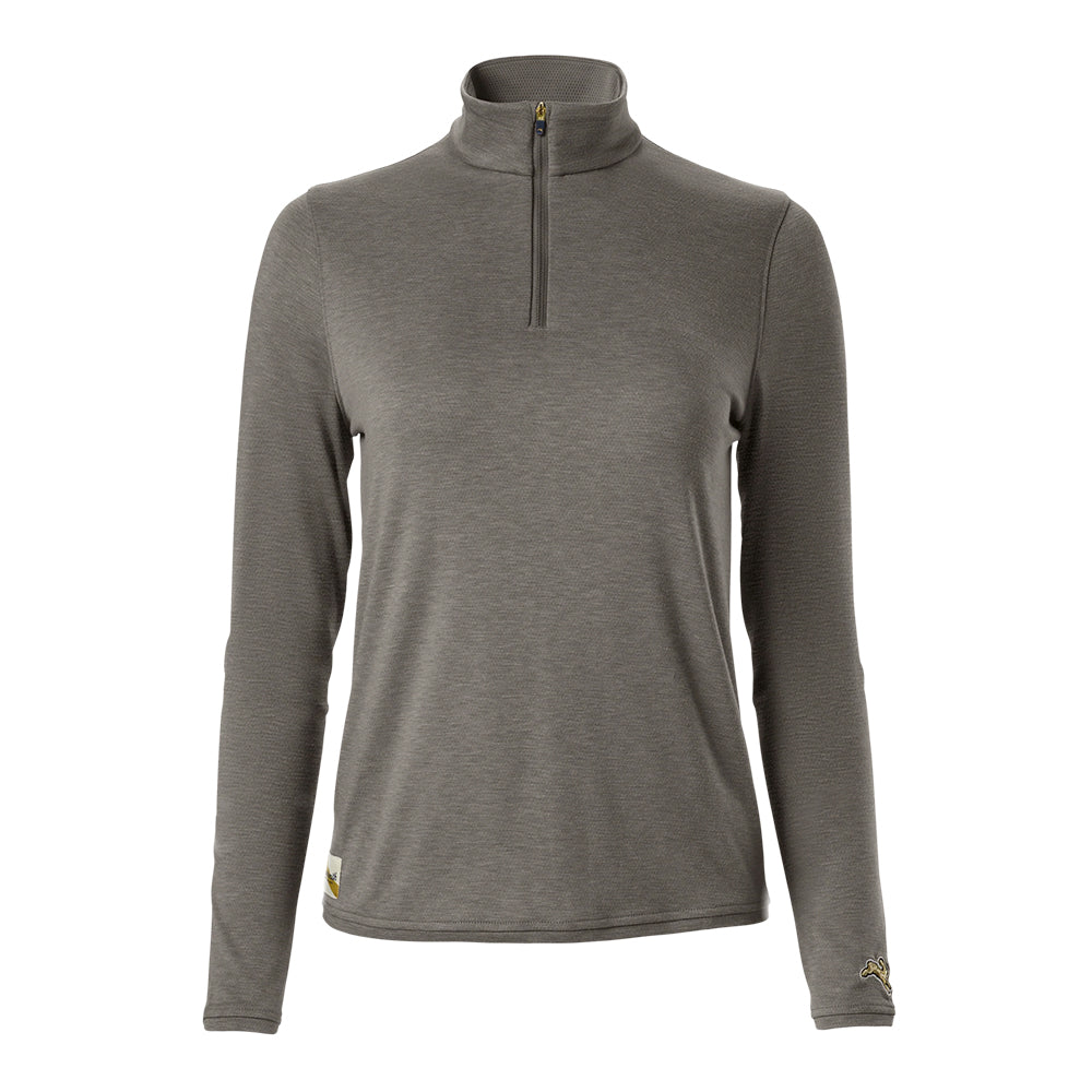 Tracksmith Women's Session Quarter Zip - BlackToe Running#colour_brushed-nickel