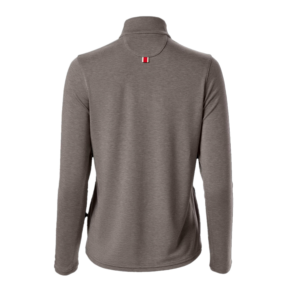 Tracksmith Women's Session Quarter Zip - BlackToe Running#colour_brushed-nickel