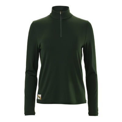 Tracksmith Women's Session Quarter Zip - BlackToe Running#colour_forest